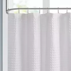 Hot Kirklands Home Waffle Cotton Shower Curtain White