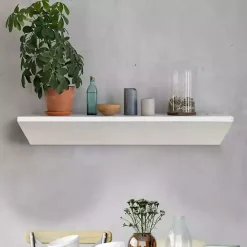 Clearance Kirklands Home White Wedge Wood Small Floating Shelf