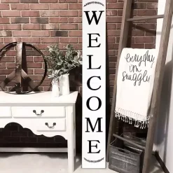 New Kirklands Home Welcome Laurel Porch Board White