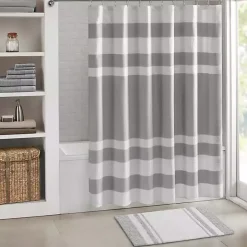 Best Kirklands Home White with Stripe Reversible Bath Mat, 30 in. Gray