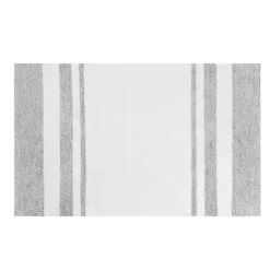 Hot Kirklands Home White with Stripe Reversible Bath Mat, 45 in. Gray