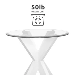Hot Kirklands Home Wood and Glass Top X-Base Accent Table White