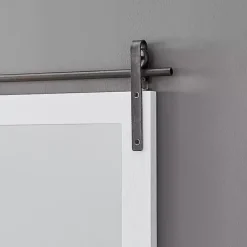 Clearance Kirklands Home Wood Barn Door Frame with Shelf Wall Mirror White