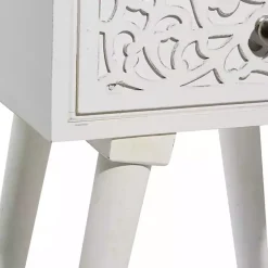 Online Kirklands Home Wood Carved Drawer Accent Table White