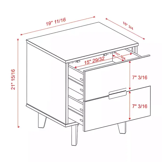Hot Kirklands Home Wood Cut-Out Handle Nightstand White