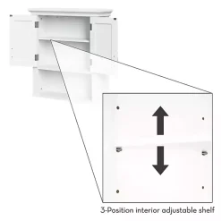 Kirklands Home Wood 2-Door Open Shelf Wall Cabinet White