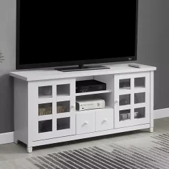 Clearance Kirklands Home Wood 2-Door Windowpane Media Cabinet White