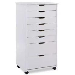 Outlet Kirklands Home Wood 8-Drawer Cary Storage Cart White