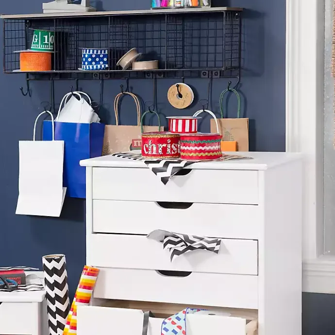 Outlet Kirklands Home Wood 8-Drawer Cary Storage Cart White