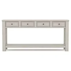 Sale Kirklands Home Wood 4-Drawer Farmhouse Console Table White