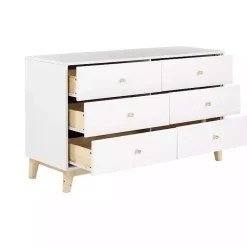 Discount Kirklands Home Wood 6-Drawer Footed Dresser White