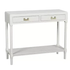 Outlet Kirklands Home Wood 2-Drawer Layla Console Table White