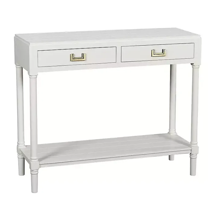 Outlet Kirklands Home Wood 2-Drawer Layla Console Table White
