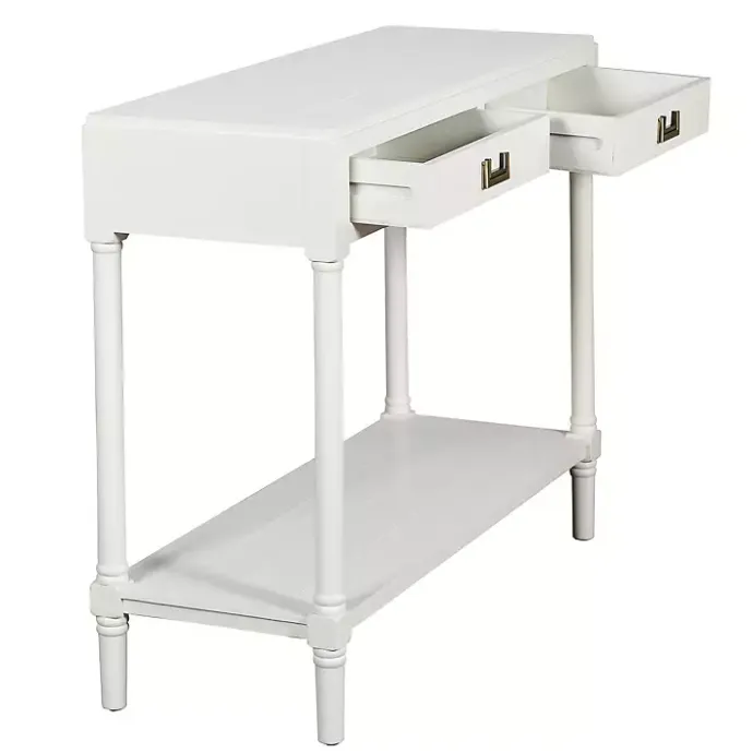 Outlet Kirklands Home Wood 2-Drawer Layla Console Table White