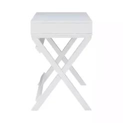 New Kirklands Home Wood 2-Drawer X-Frame Desk White