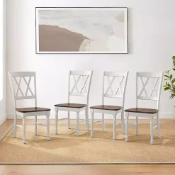 Clearance Kirklands Home Wood Farmhouse Dining Chairs, Set of 4 White