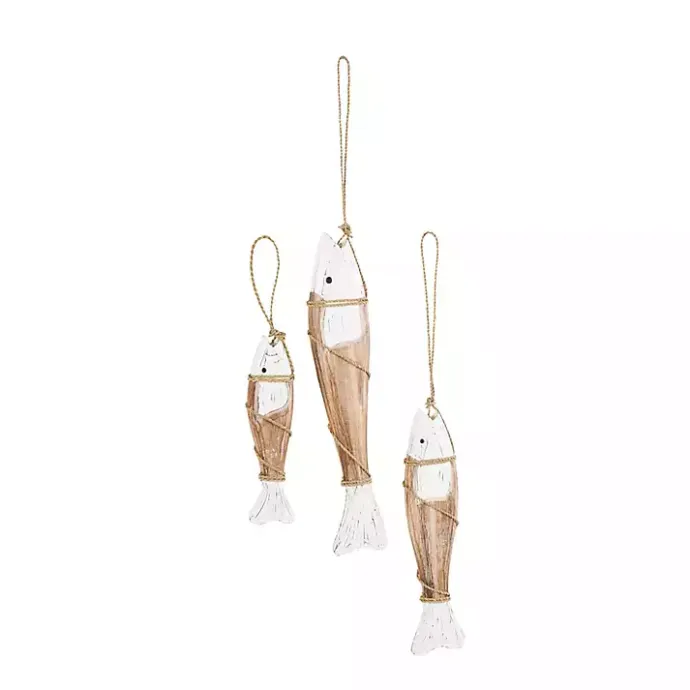 Best Kirklands Home White Wood Fish Hanging Wall Plaques, Set of 3