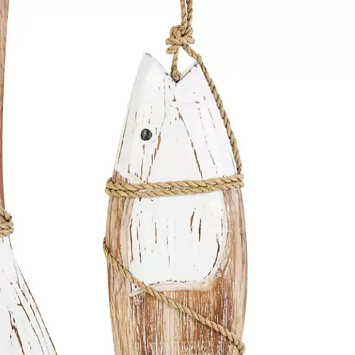 Best Kirklands Home White Wood Fish Hanging Wall Plaques, Set of 3
