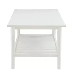 New Kirklands Home White Wood Midcentury Coffee Table