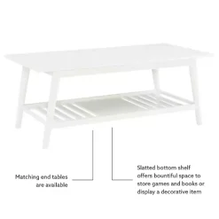 New Kirklands Home White Wood Midcentury Coffee Table