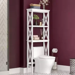 Online Kirklands Home Wood Over-Toilet 3-Tier Shelf White