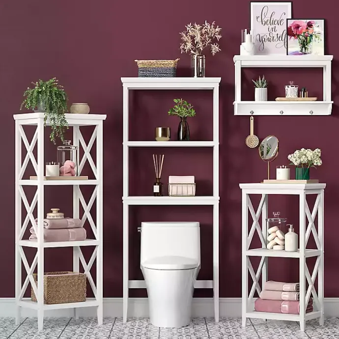 Online Kirklands Home Wood Over-Toilet 3-Tier Shelf White