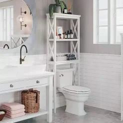 Online Kirklands Home Wood Over-Toilet 3-Tier Shelf White
