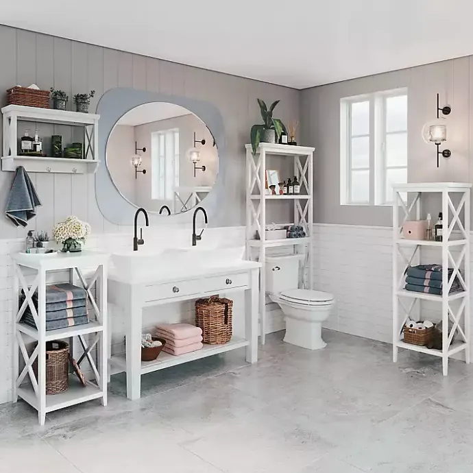Online Kirklands Home Wood Over-Toilet 3-Tier Shelf White