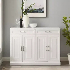 Best Kirklands Home Wood Panel 4-Door Cabinet White