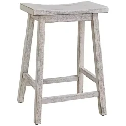 Clearance Kirklands Home Wood Rectangular Counter Stools, Set of 2 White