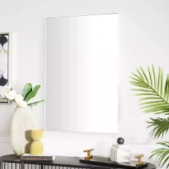 Hot Kirklands Home White Wood Rectangular Wall Mirror, 24x36 in.
