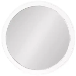 Kirklands Home Wood Round Mansel Mirror White
