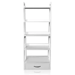 New Kirklands Home Wood 5-Shelf Leaning Bookshelf White
