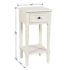 Online Kirklands Home Wood Square Hampton Accent Table White