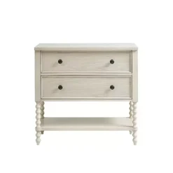 New Kirklands Home Wood Turned Legs 2-Drawer Chest White