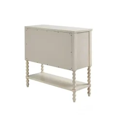 New Kirklands Home Wood Turned Legs 2-Drawer Chest White