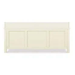 Kirklands Home White Wood Upholstered Storage Bench