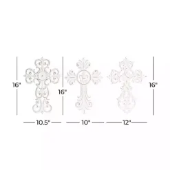 Sale Kirklands Home Wood Wall Cross Wall Plaques, Set of 3 White