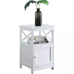 Online Kirklands Home Wood X Sides Storage Accent Table White