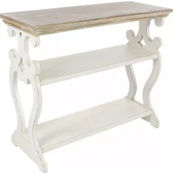 Kirklands Home Wooden 2-Shelf Console Table White
