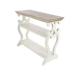 Kirklands Home Wooden 2-Shelf Console Table White