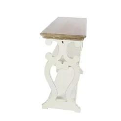 Kirklands Home Wooden 2-Shelf Console Table White