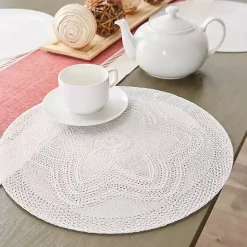 Online Kirklands Home Woven Round Placemats, Set of 6 White