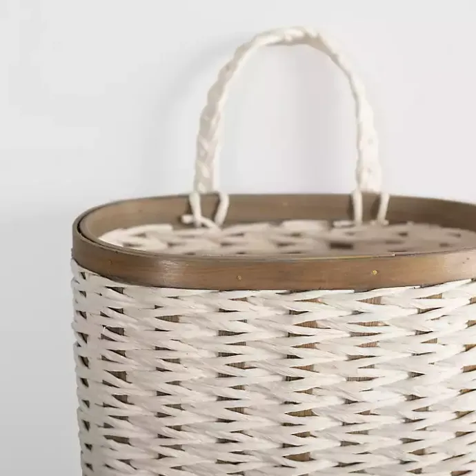 Kirklands Home Woven Wall Pocket White