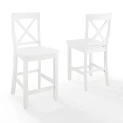 Best Kirklands Home X-Back Farmhouse Counter Stools, Set of 2 White