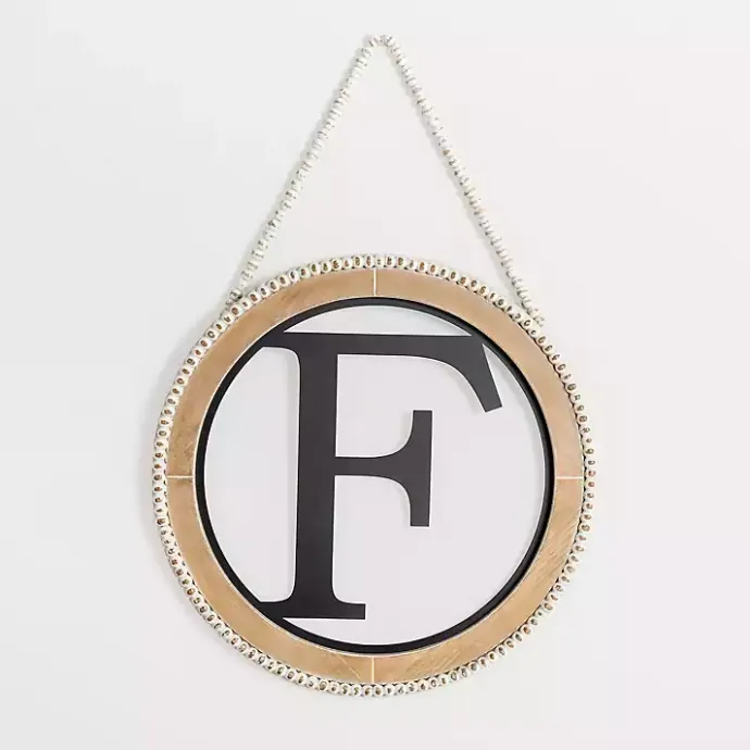 Best Kirklands Home Whitewash Bead Trim Monogram F Plaque