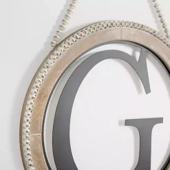 Sale Kirklands Home Whitewash Bead Trim Monogram G Plaque
