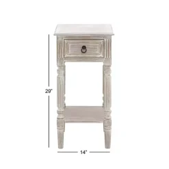 Outlet Kirklands Home Whitewash Distressed Wood Accent Table Brown