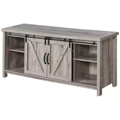 Best Kirklands Home wash Russ Barn Door Media Cabinet White