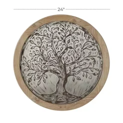 Clearance Kirklands Home Whitewashed Bronze Tree Framed Wall Plaque